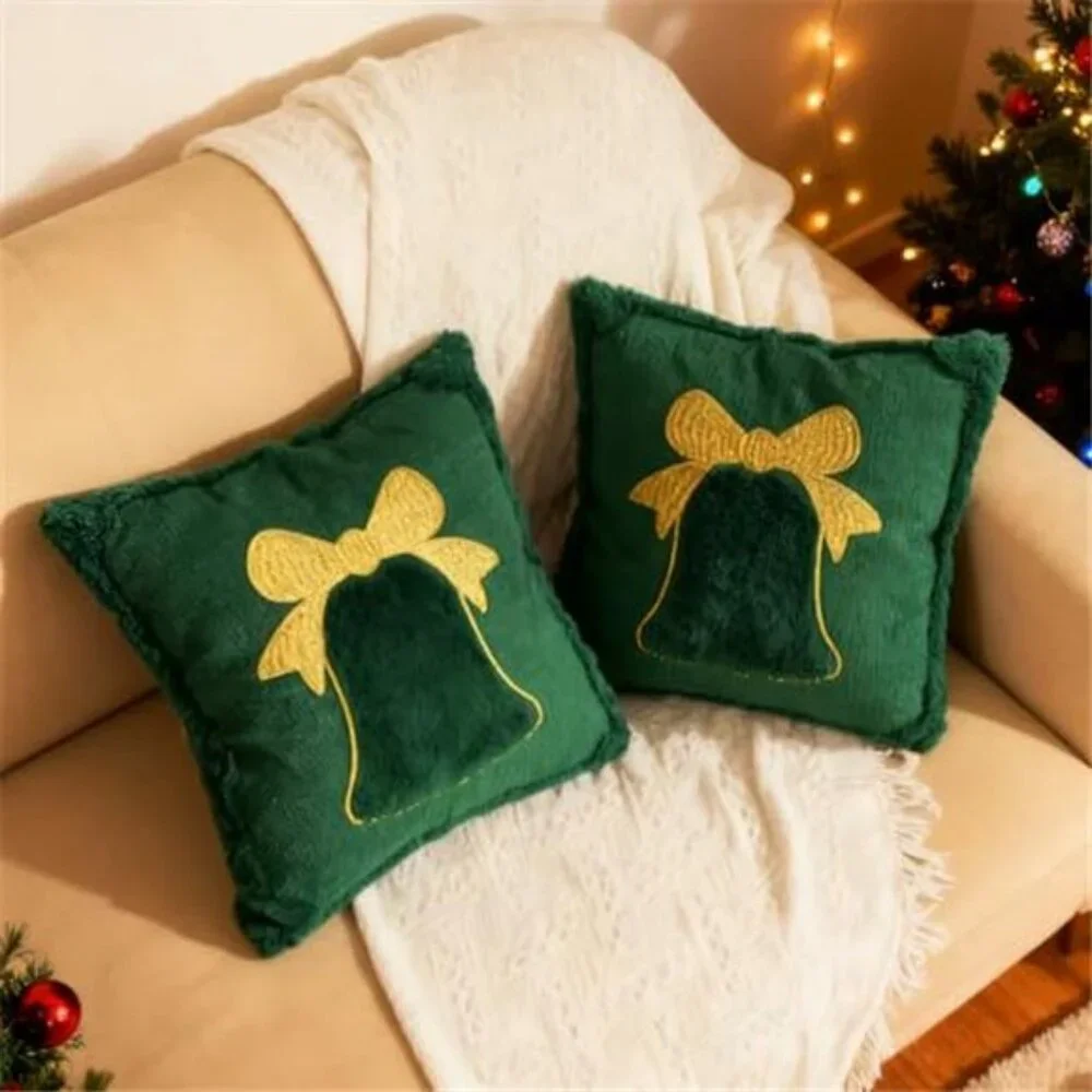 Green Pillow Covers Set of 2, 18x18 Inch Plush Faux Fur Throw Pillow NO INSERT